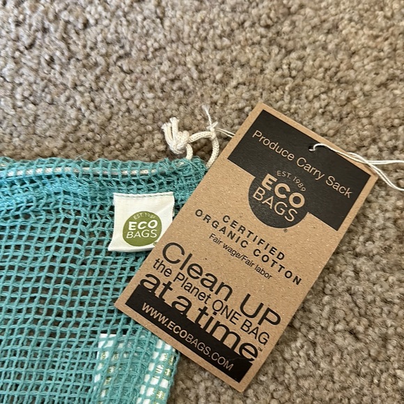 2 Reusable Produce Bags, perfect for farmers markets Aqua & Navy - Picture 4 of 4